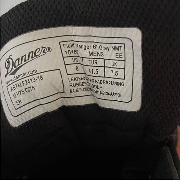 Danner Field Ranger 6” Work Boots in Grey Men’s Size 8 - Picture 5 of 7